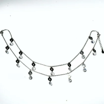 Queen Anklet with American Diamond Drops