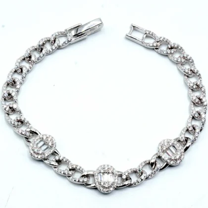 Solitaire rockstyle silver Bracelet