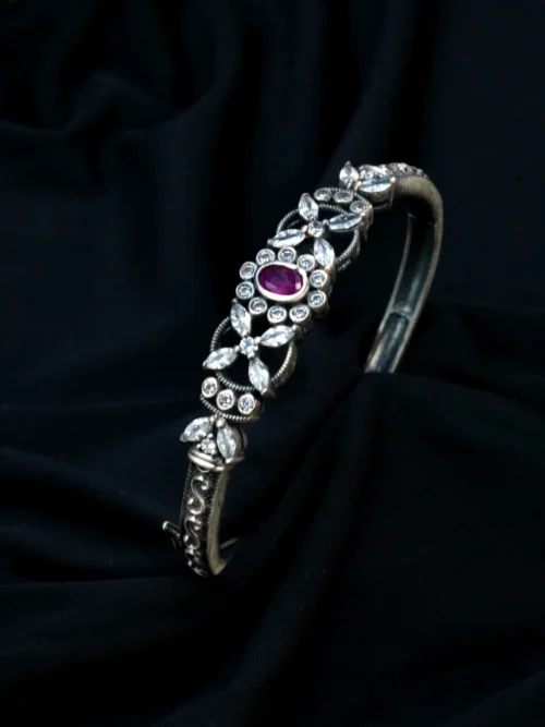 Antique Oxidize Silver Kada
