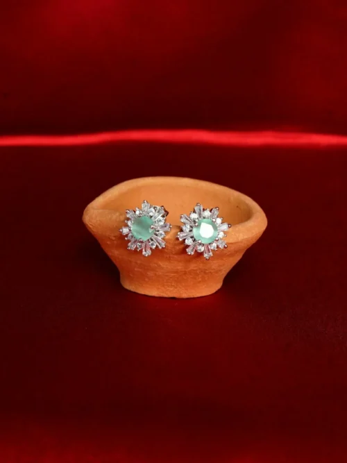 Green stone stud