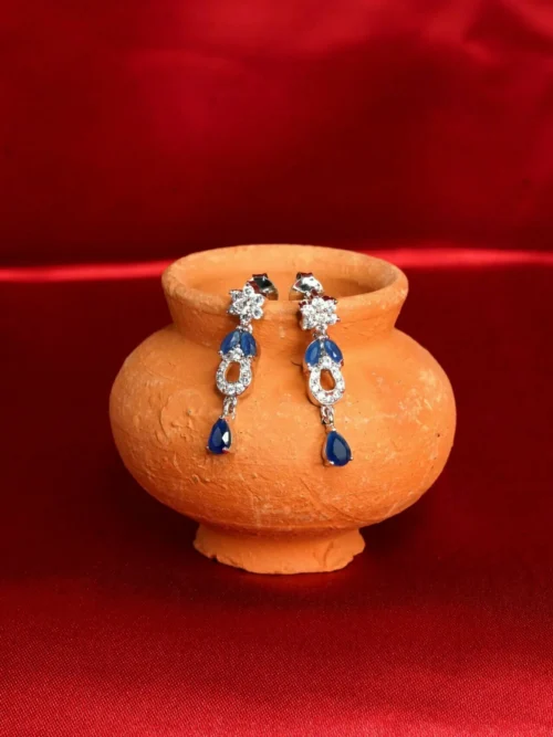 Classy designer pure silver long earing