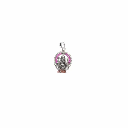 Oxidize pink beads Ganesh pendant