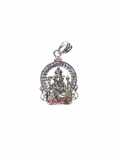 Oxidize multi color Ganesh pendant