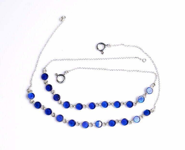 Blue stone silver payal