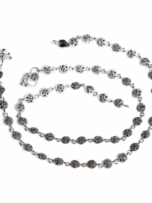 Marcasite stone designer single anklet