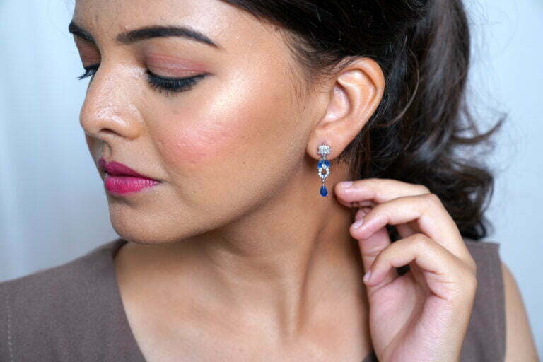 Classy designer pure silver long earing - Image 2