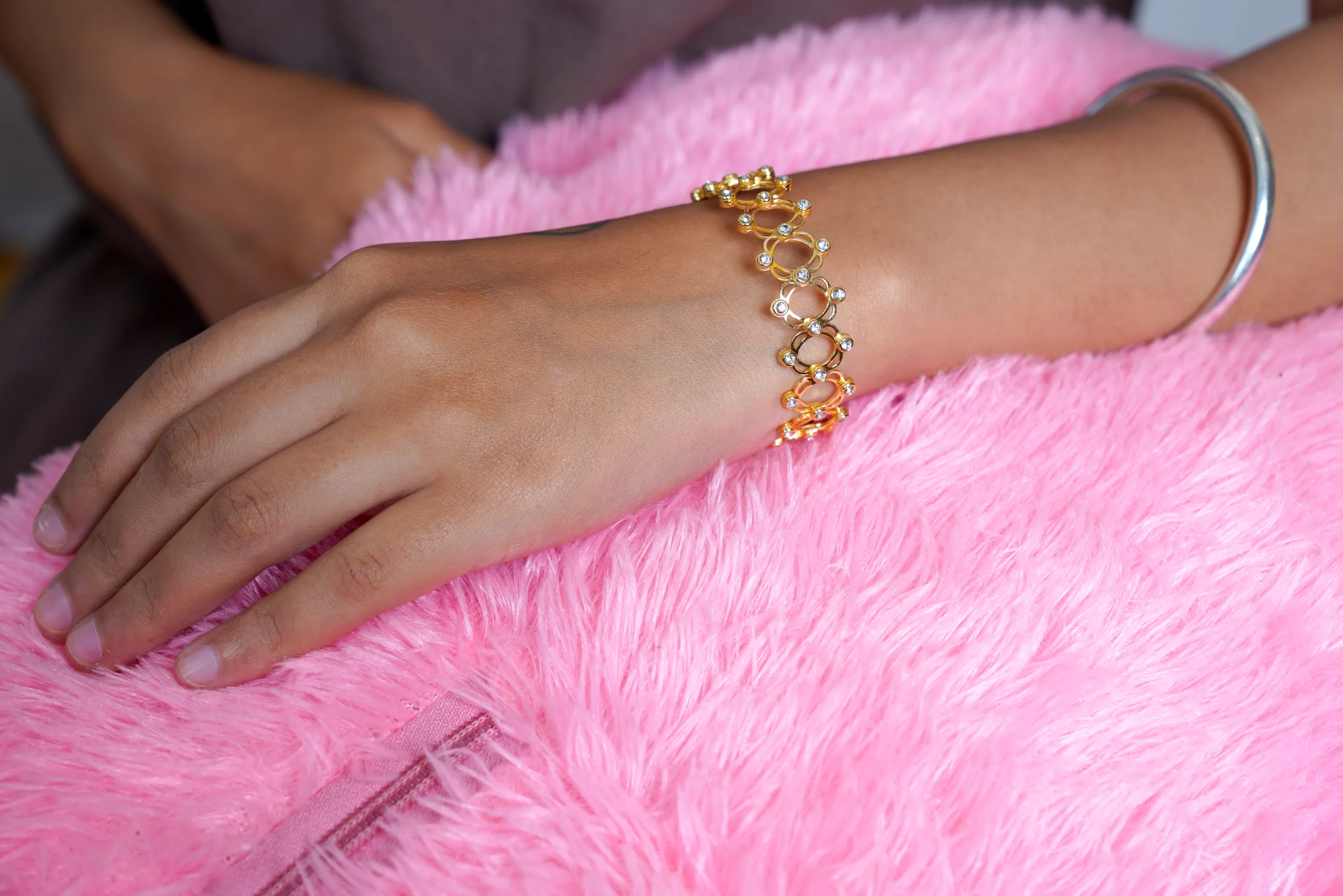 Bangle Bracelet With 6 Diamonds – Helen Ficalora