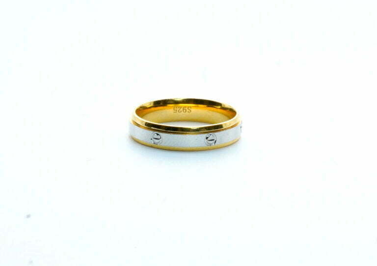 Cartier Designer Silver two Tone band Ring