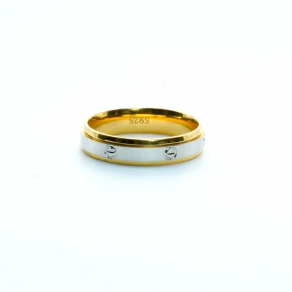 Cartier Designer Silver two Tone band Ring