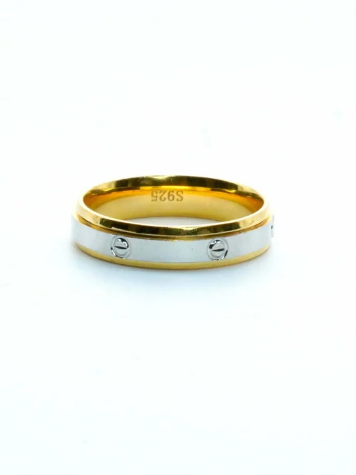 Cartier Designer Silver two Tone band Ring