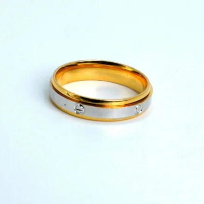 Cartier Designer Silver two Tone band Ring