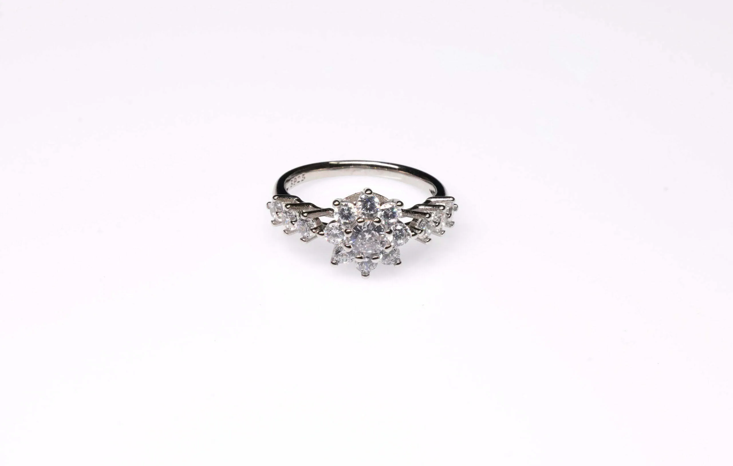 AR-LRZ-0001 diamond flower ring gold 3D model 3D printable | CGTrader