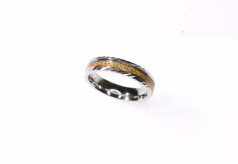 Gold Plated Band Cutting Pure Silver Ring - Image 2