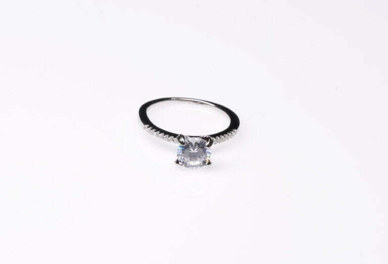 Solitaire White Stone Ring