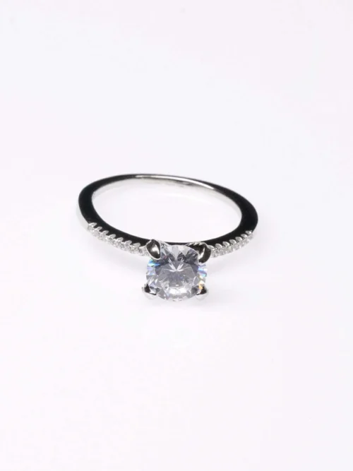 Solitaire White Stone Ring