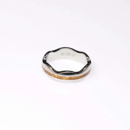 Pure Silver Glitter Band Ring