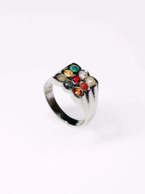 Navratna Square Designer Ring