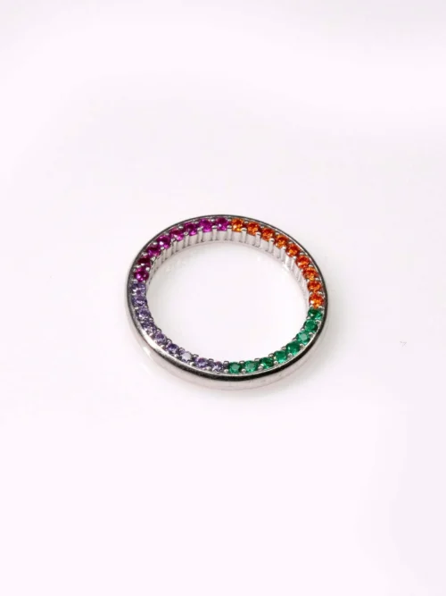 Pure Silver Band Side Stone Ring