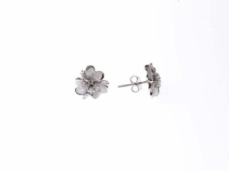 2 Stone Flower Stud