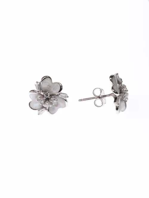 2 Stone Flower Stud