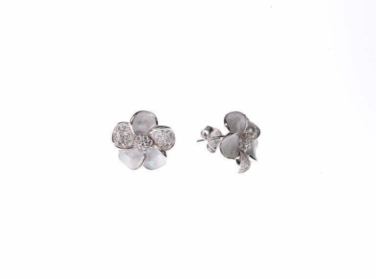 2 Stone Flower Stud - Image 2