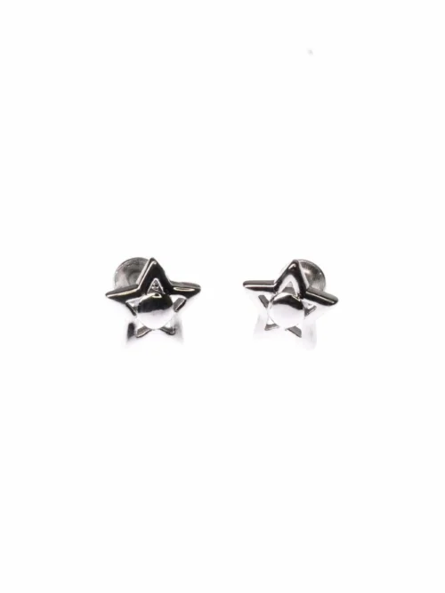 Pure Silver Plain Star Stud