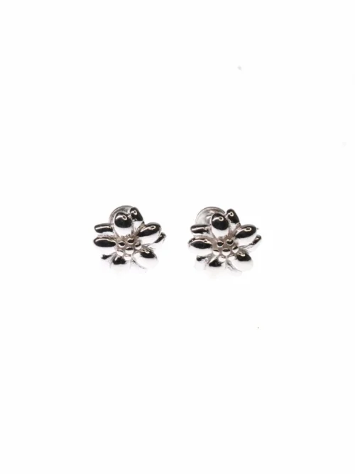 Pure Silver Double Layer Flower Stud