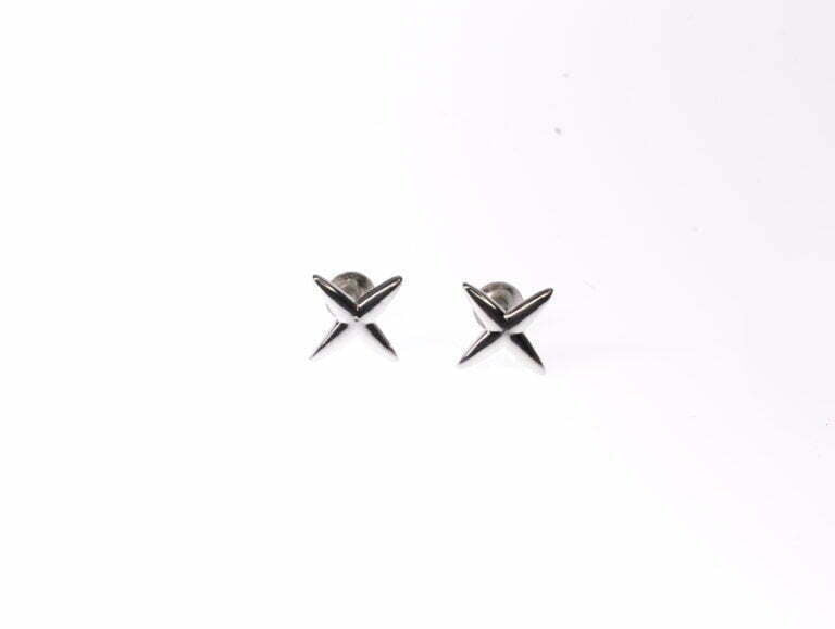 X designed silver Stud
