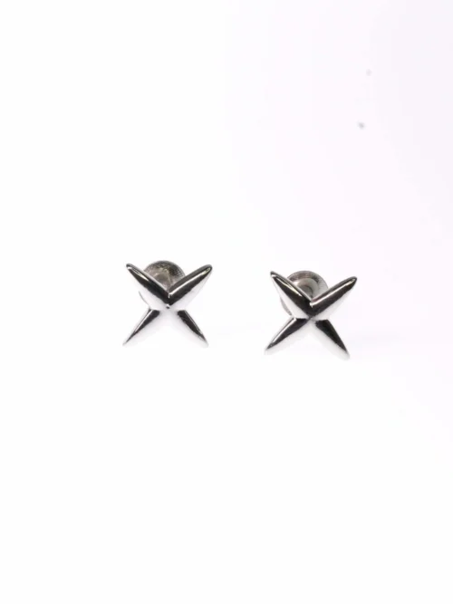 X designed silver Stud