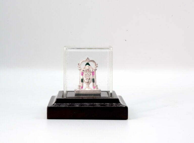 Pure Silver Tirupati Idol Show Piece in Wooden box