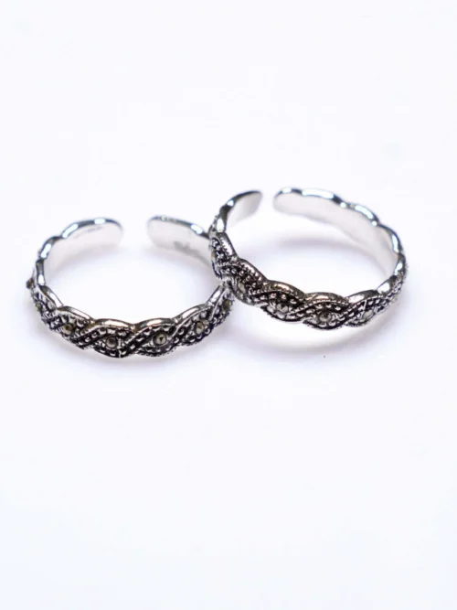 Silver Spiral Marcasite Toe Ring