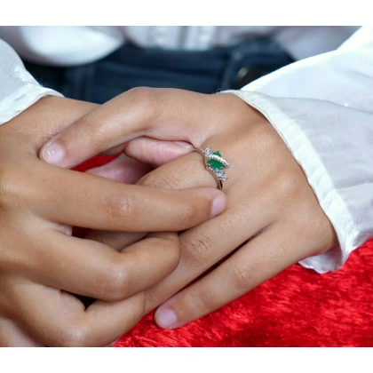 Green Heart Designer Ring