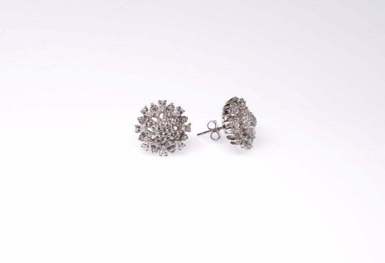 Nakshatra diamond silver earrings