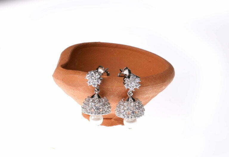 Pure silver elegant  pearl jumka