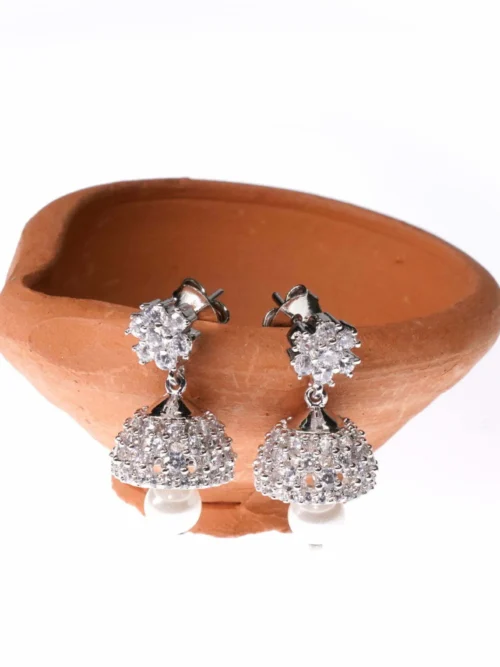 Pure silver elegant  pearl jumka
