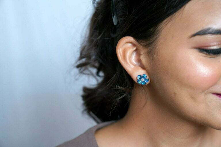 Blue flower stud - Image 2