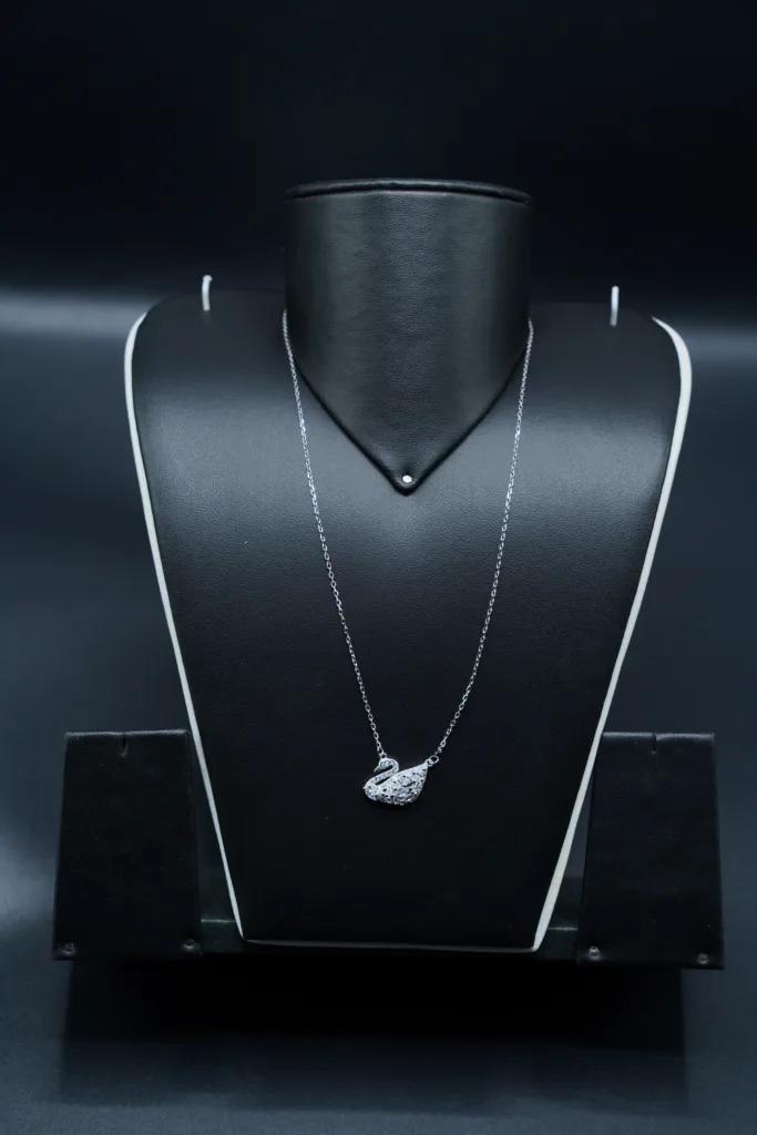 Pure Silver White cut stone duck chain - Image 2