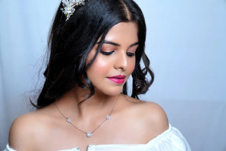 Pure Silver Halo stone party wear chain