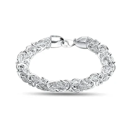 Chain linked designer pure silver  bracelet