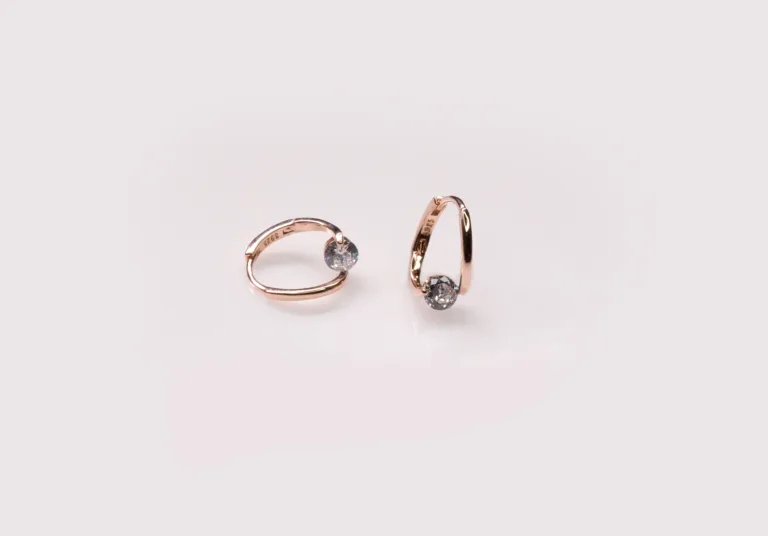 Rose gold pure silver baali earings