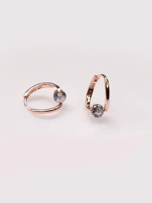 Rose gold pure silver baali earings