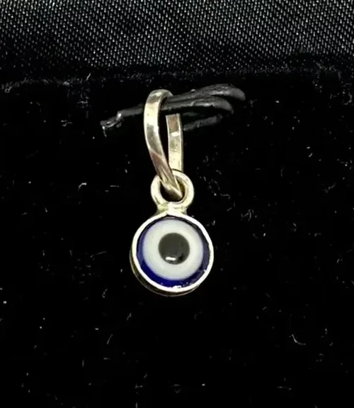 Pure Silver Evil eye bead small pendant