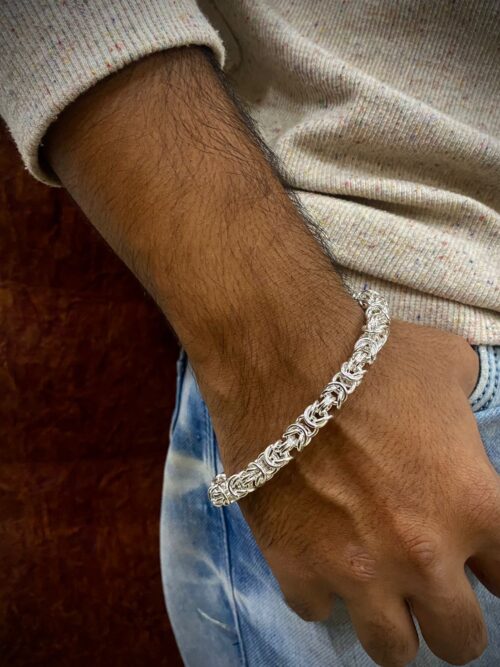 Chain Linked Designer Pure Silver  Bracelet
