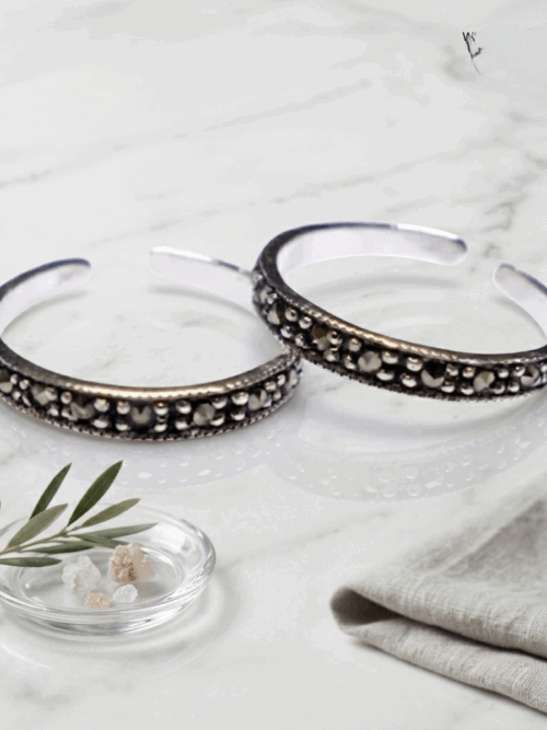 Marcasite Stone Band 92.5 Silver Toe Ring