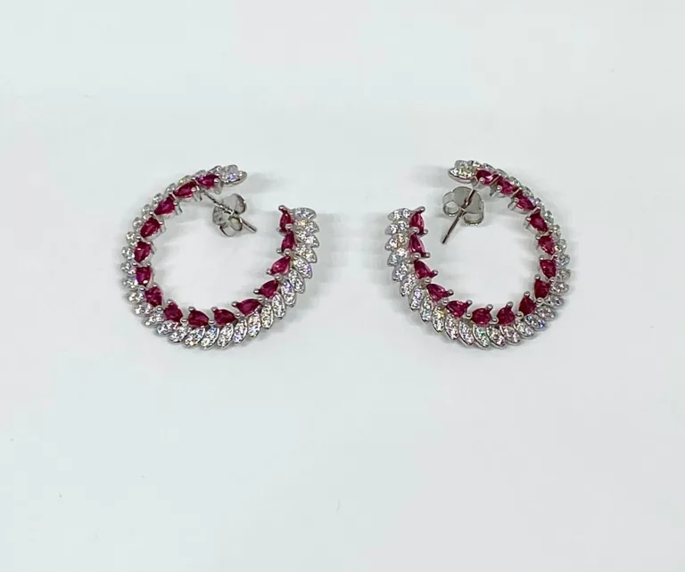 Marquise shape ruby designer stud