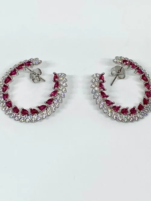 Marquise shape ruby designer stud