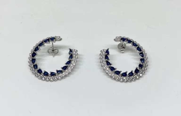 Marquise shape blue designer stud