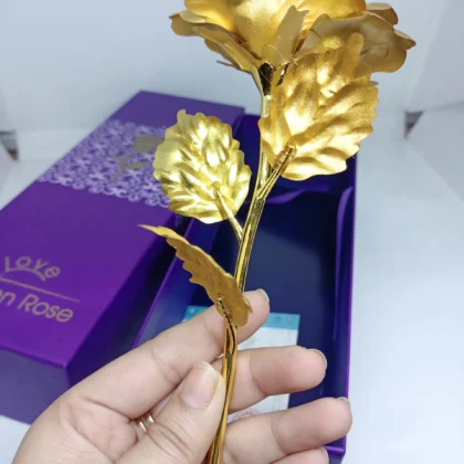 Silver coated golden Rose