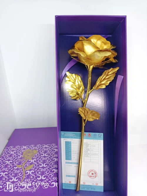 Silver coated golden Rose