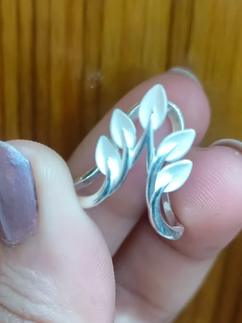 leaf design vanki silver ring